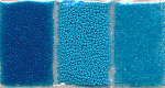 Rocailles böhmisch 3 Farben blau, Inhalt 30 g, Größe 9/0 - 10/0