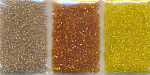 Rocailles böhmisch 3 Farben goldfarbig, Inhalt 30 g, Größe 9/0 - 11/0