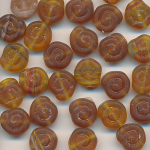 Glasperlen honig-braun matt, Inhalt 20 St&uuml;ck, Gr&ouml;&szlig;e 8 x 4 mm, Schnecken