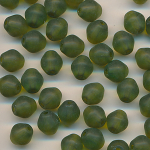 Glasperlen grün olive matt, Inhalt 30 Stück, Größe 6 mm