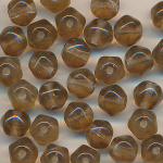 Glasperlen braun klar, Inhalt 30 St&uuml;ck, Gr&ouml;&szlig;e 7 mm
