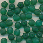 Glasperlen flaschen grün matt, Inhalt 20 Stück, Größe 6 mm
