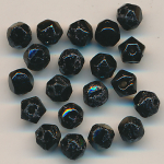 Glasperlen schwarz, Inhalt 20 St&uuml;ck, Gr&ouml;&szlig;e 5 mm