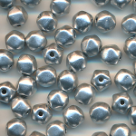 Glasperlen silber metallic, Inhalt 20 St&uuml;ck, Gr&ouml;&szlig;e 6 mm