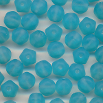 Glasperlen capri blau matt, Inhalt 30 St&uuml;ck, Gr&ouml;&szlig;e 6 mm