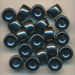 Glasperlen antrazit metallic, Inhalt 20 St&uuml;ck, Gr&ouml;&szlig;e 9 x 6 mm
