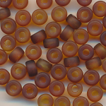 Glasperlen teak-braun transparent matt, Inhalt 20 St&uuml;ck, Gr&ouml;&szlig;e 6 x 4 mm, Rondell-Perlen