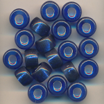 Glasperlen jeans-blau Farbeinzug, Inhalt 20 Stück, Größe 9 x 6 mm Rondell-Perlen