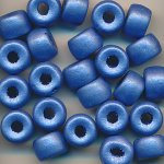 Glasperlen blau metallic, Inhalt 20 Stück, Größe 9 x 6 mm
