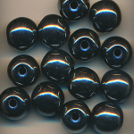 Glasperlen schwarz grau l&uuml;ster, Inhalt 14 St&uuml;ck, Gr&ouml;&szlig;e 12 mm, Kugeln