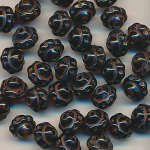 Glasperlen schwarz, Inhalt 40 St&uuml;ck, Gr&ouml;&szlig;e 7 x 6 mm