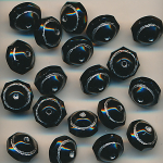 Glasperlen schwarz-silber, Inhalt 40 St&uuml;ck, Gr&ouml;&szlig;e 10 x 8 mm, geschliffen