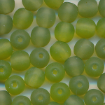 Glasperlen laub-grün transparent matt, Inhalt 20 Stück, Größe 5 mm, Kugeln