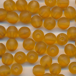 Glasperlen honig matt transparent, Inhalt 20 Stück, Größe 6 mm, Kugeln