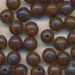 Glasperlen braun blau, Inhalt 30 St&uuml;ck, Gr&ouml;&szlig;e 6 mm, Kugeln