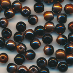 Glasperlen schwarz Kupfer&uuml;berzug, Inhalt 30 St&uuml;ck, Gr&ouml;&szlig;e 6 mm, Kugeln