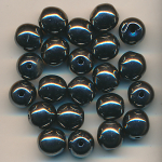 Glasperlen schwarz grau l&uuml;ster, Inhalt 22 St&uuml;ck, Gr&ouml;&szlig;e 7 mm, Kugeln
