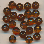 Glasperlen braun transparent, Inhalt  22 Stück, Größe 7 mm, Kugeln