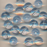 Glasperlen aqua-blau transparent, Inhalt 20 Stück, Größe 8 mm, Kugeln