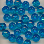 Glasperlen azur blau transparent, Inhalt 20 Stück, Größe 8 mm, Kugeln