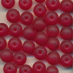 Glasperlen rot matt, Inhalt 15 Stück, Größe 8 mm, Kugeln