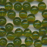 Glasperlen olive-grün transparent, Inhalt 20 Stück, Größe...