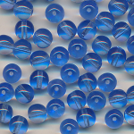 Glasperlen water-blau klar, Inhalt 30  St&uuml;ck, Gr&ouml;&szlig;e 6 mm, Kugeln