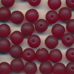 Glasperlen rubin-rot matt, Inhalt 20 St&uuml;ck, Gr&ouml;&szlig;e 8 mm, Kugeln