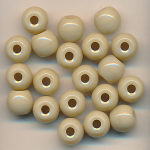 Glasperlen cream, Inhalt 12  Stück, Größe 7 mm, Kugeln