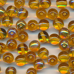 Glasperlen bernstein transparent rainbow, Inhalt 20 Stück, Größe 6 mm, Kugeln