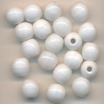 Glasperlen weiß, Inhalt 20 Stück, Größe 7 mm, Kugeln