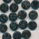 Glasperlen schwarz türkis, Inhalt 20 Stück, Größe 11 mm
