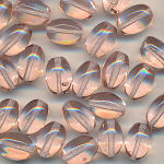 Glasperlen rose transparent, Inhalt 20 Stück, Größe 9x6 mm, Navetten
