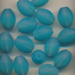 Glasperlen blau matt, Inhalt 16 Stück, Größe 13 x 10 mm, Navette