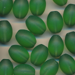 Glasperlen grün matt, Inhalt 8 Stück, Größe 13 x 10 mm, Navette