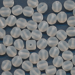 Glasperlen kristall matt, Inhalt 12 Stück, Größe 6 x 5 mm