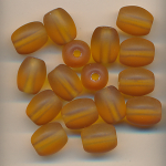 Glasperlen honig braun matt, Inhalt 16 St&uuml;ck, Gr&ouml;&szlig;e 11 x 8 mm
