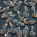 Glasperlen kristall, Inhalt 15 Stück, Größe 13 x 8 mm, gedreht