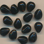 Glasperlen schwarz braun, Inhalt 14 St&uuml;ck, Gr&ouml;&szlig;e 13 x 10 mm