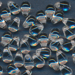 Glasperlen kristall klar, Inhalt 20 Stück, Größe 6 x 4 mm, Tropfen