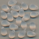 Glasperlen kristall matt, Inhalt 20 Stück, Größe 9 x 6 mm, Tropfen