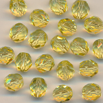 Facettenperlen zitronen-gelb, Inhalt 20 St&uuml;ck, Gr&ouml;&szlig;e 8 mm