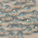Facettenperlen eis kristall, Inhalt 12 St&uuml;ck, Gr&ouml;&szlig;e 10 mm