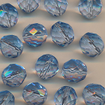 Facettenperlen wasser-blau, Inhalt 10 St&uuml;ck, Gr&ouml;&szlig;e 12 mm