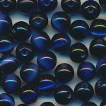 Katzenaugen nacht-blau, Inhalt 20 Stück, Größe 6 mm, cat eye Glasperlen