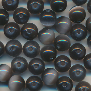 Katzenaugen antrazit, Inhalt 20 Stück, Größe 6 mm, cat eye Glasperlen
