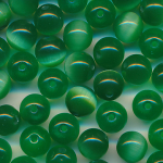 Katzenaugen smaragd-gr&uuml;n, Inhalt 20 St&uuml;ck, Gr&ouml;&szlig;e 6 mm, cat eye Glasperlen