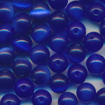 Katzenaugen royal-blau, Inhalt 20 St&uuml;ck, Gr&ouml;&szlig;e 6 mm, Inhalt, cat eye Glasperlen
