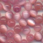 Katzenaugen perl-rosa, Inhalt 20 St&uuml;ck, Gr&ouml;&szlig;e 6 mm, cat eye Glasperlen