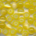 Katzenaugen zitrus gelb, Inhalt 20 St&uuml;ck, Gr&ouml;&szlig;e 6 mm, cat eye Glasperlen